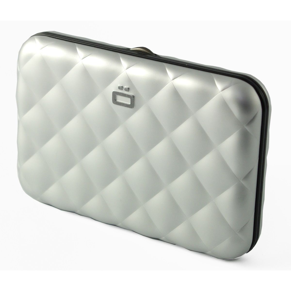 OGON Aluminum Wallet Quilted Button - Silver